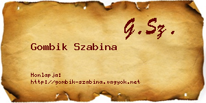 Gombik Szabina névjegykártya